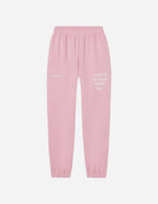 Pink Elevated Faith Sweatpants with 'God Is Always With Me' print for comfortable Christian Apparel