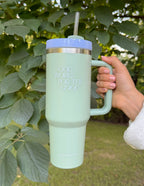 Elevated Faith Tumbler in Mint Green with Inspirational Quote, Perfect for Christian Gifts