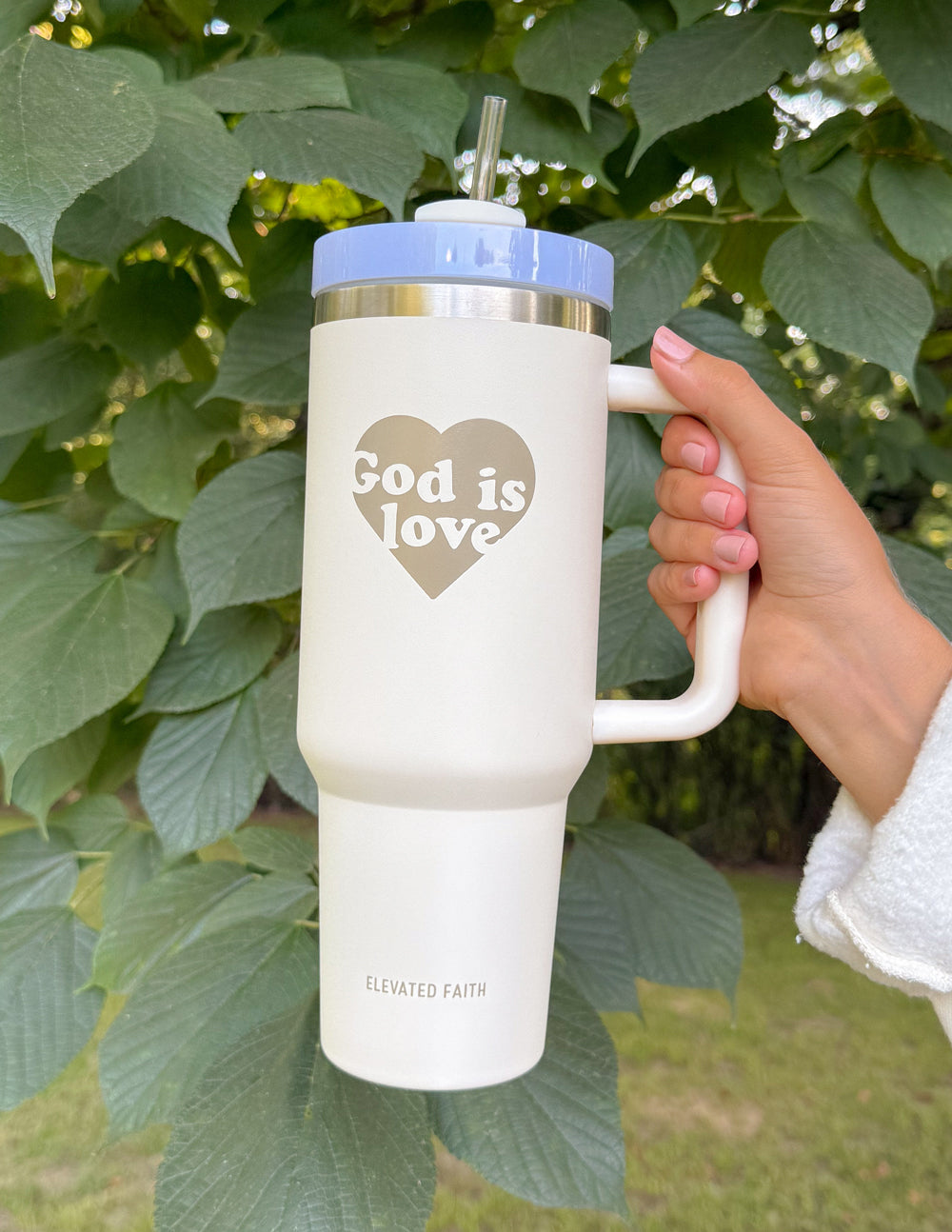 Elevated Faith Tumbler with God is Love Design, Perfect Christian Gifts for Faithful Moments