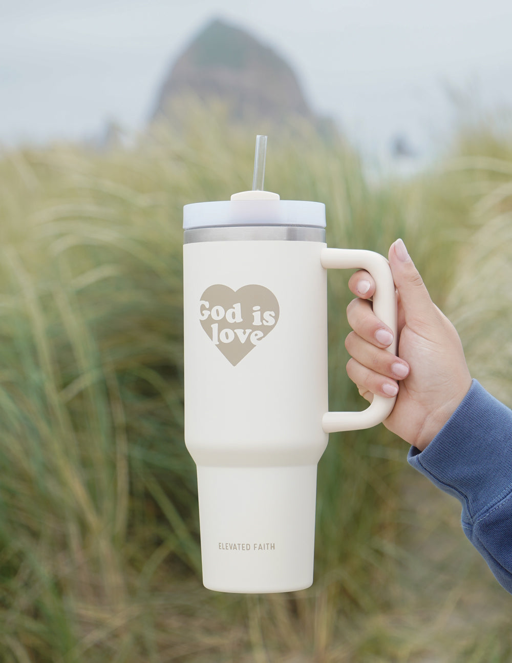 Elevated Faith Tumbler with God is Love design, perfect Christian Gifts for daily inspiration