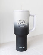 Elevated Faith Tumbler with God of graphic, perfect for Christian gifts and daily hydration