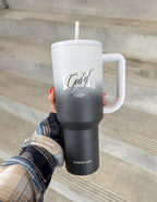 Elevated Faith Tumbler with God of all Things design perfect for Christian gifts