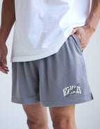 Elevated Faith Men's Gray Christian Shorts with Breathable Fabric for Comfortable Wear