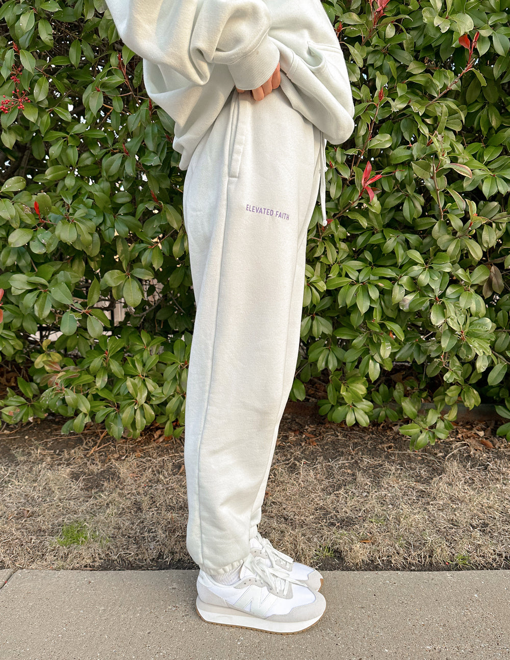 Elevated Faith Sweatpants in Light Gray for Comfortable Wear, Ideal Christian Apparel