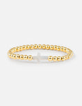 Elevated Faith Christian Jewelry Bracelet with Gold Beads and Silver Cross Accent