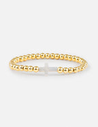 Elevated Faith Christian Jewelry Bracelet with Gold Beads and Silver Cross Accent