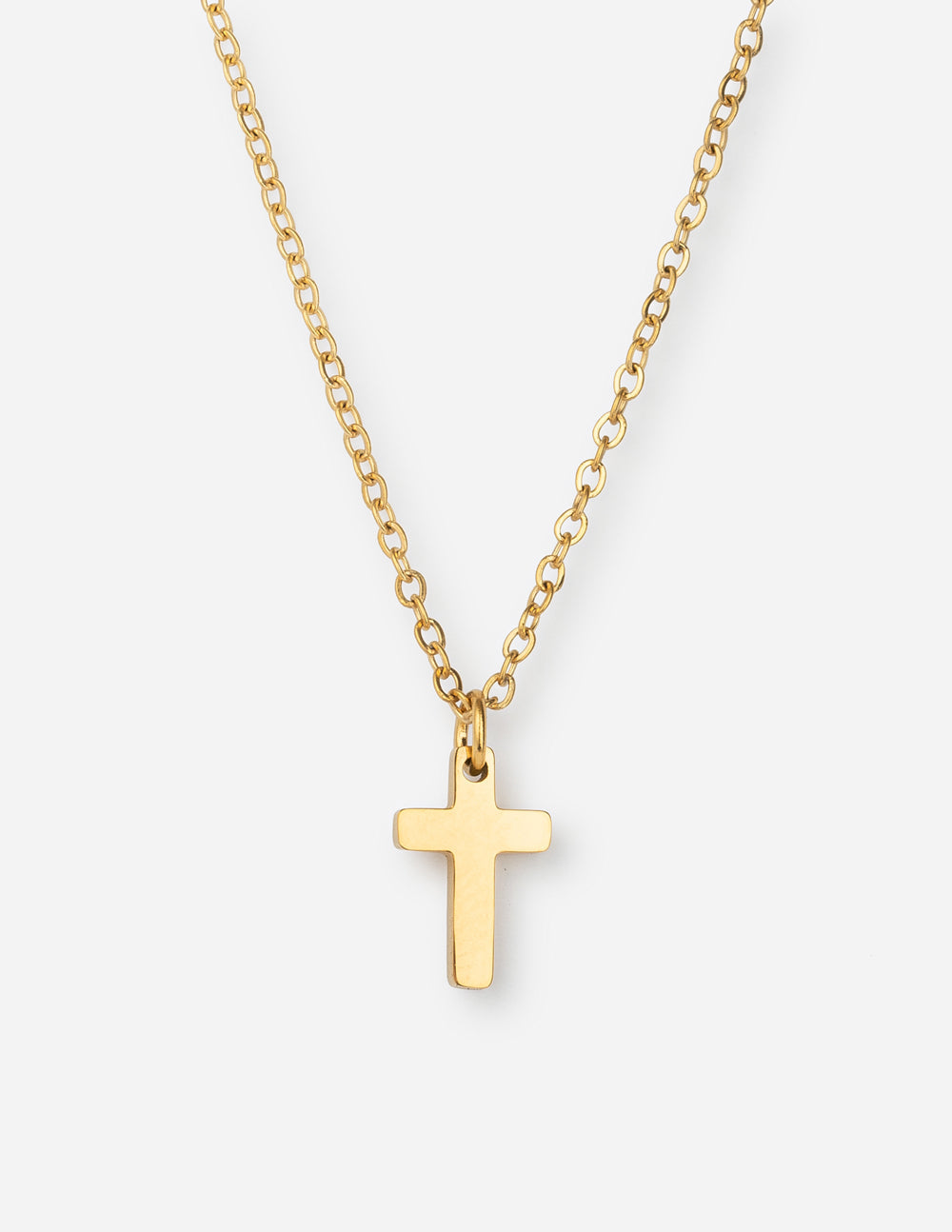 Gold cross pendant necklace from Elevated Faith, perfect for Christian Jewelry enthusiasts