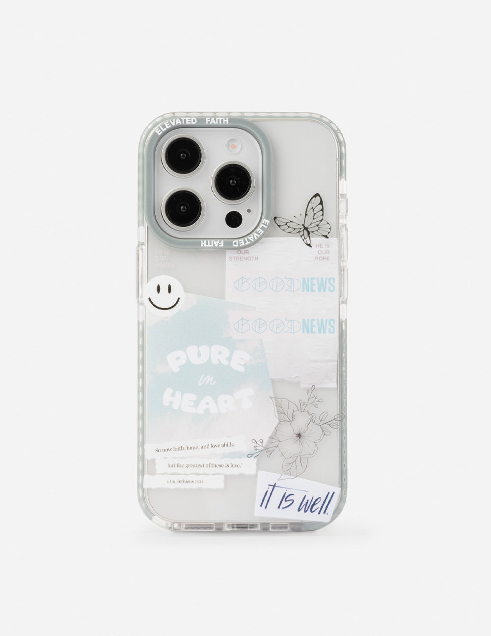 Elevated Faith Christian iPhone Case with butterfly and inspirational quotes design
