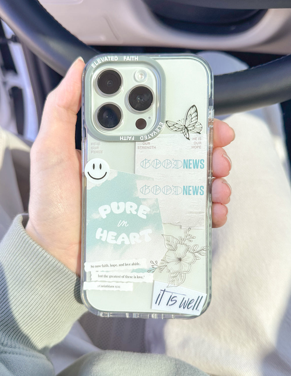 Elevated Faith Christian iPhone Case with uplifting designs and messages for daily inspiration
