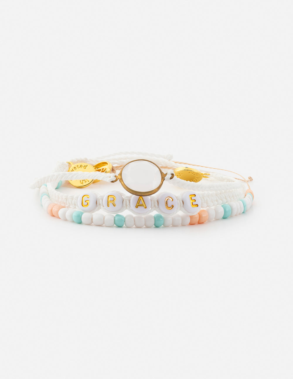 Elevated Faith Christian Jewelry Bracelet with beads spelling GRACE in soft pastel colors