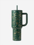 Elevated Faith Green Tumbler with Christian Gifts Design Featuring Faith and Inspirational Words