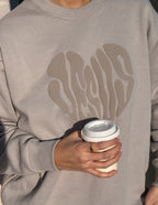 Elevated Faith Christian Crewneck Sweatshirt in gray with JESUS graphic design