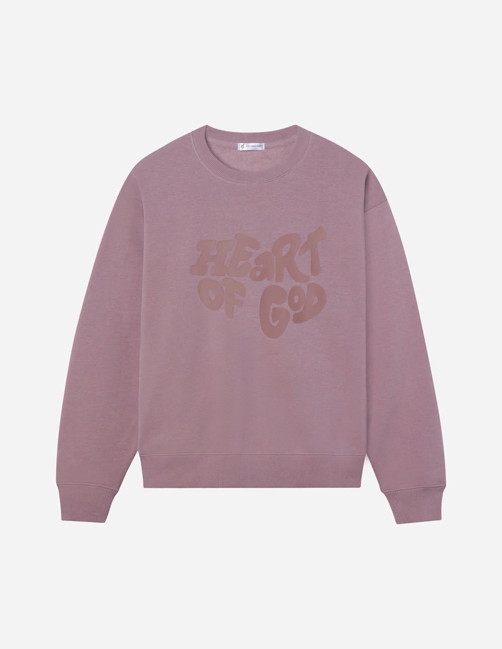 Elevated Faith Christian Crewneck Sweatshirt in Soft Lavender with Heart of God Design