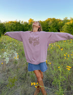 Christian Crewneck Sweatshirt in dusty pink featuring 'Heart of God' design, perfect for casual outings