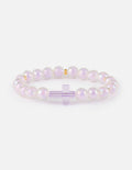 Elevated Faith Christian Jewelry Bracelet with iridescent beads and a purple cross charm
