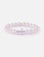 Elevated Faith Christian Jewelry Bracelet with iridescent beads and a purple cross charm