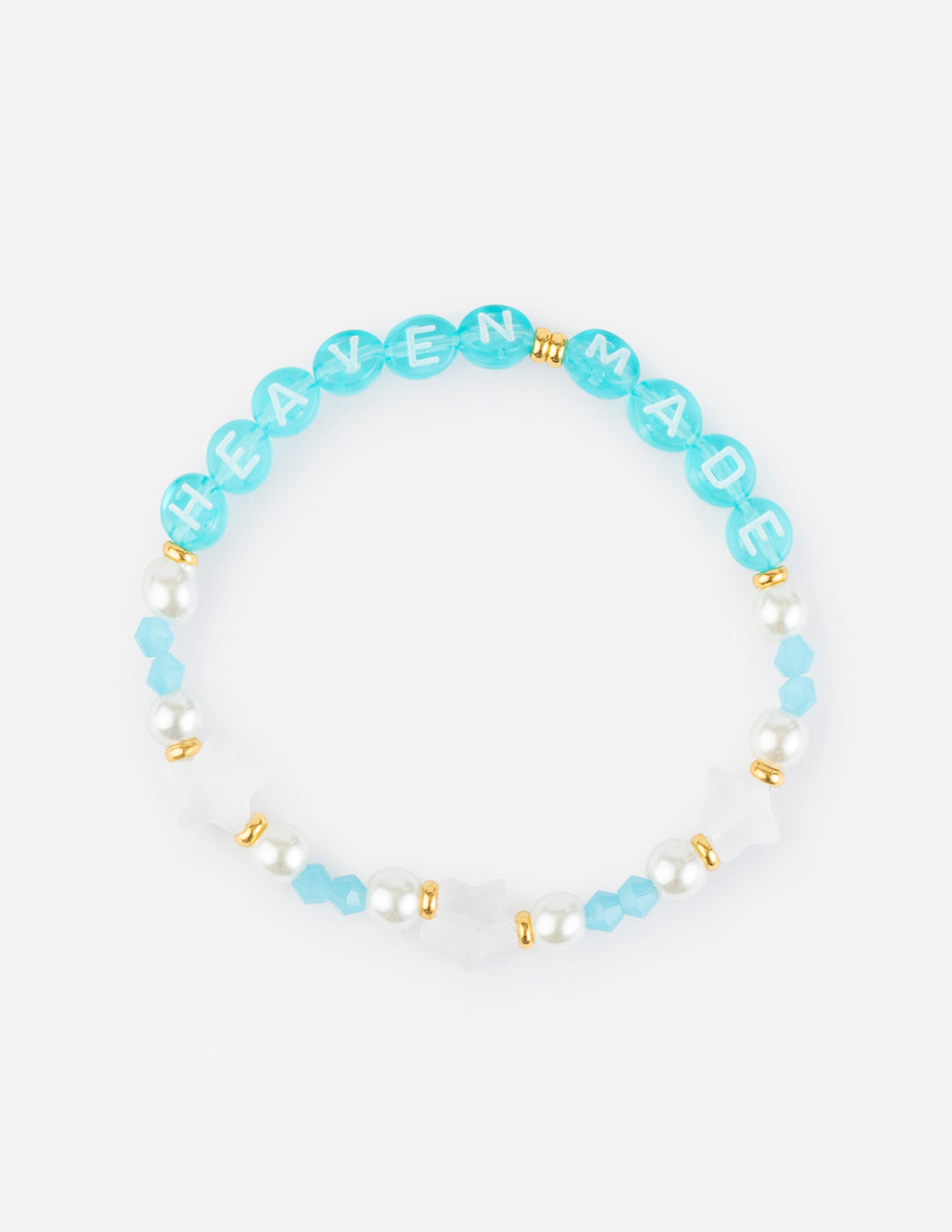 Elevated Faith Christian Jewelry Bracelet with turquoise beads and pearl accents featuring 'Heaven Made' letters