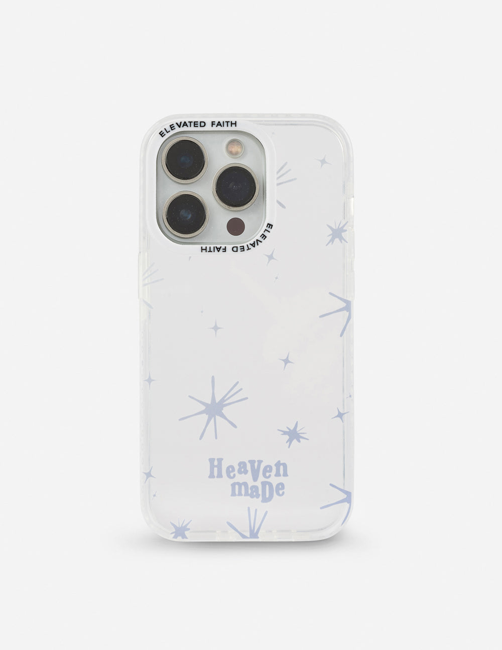 Elevated Faith Christian iPhone Case with celestial star design and Heaven Made text
