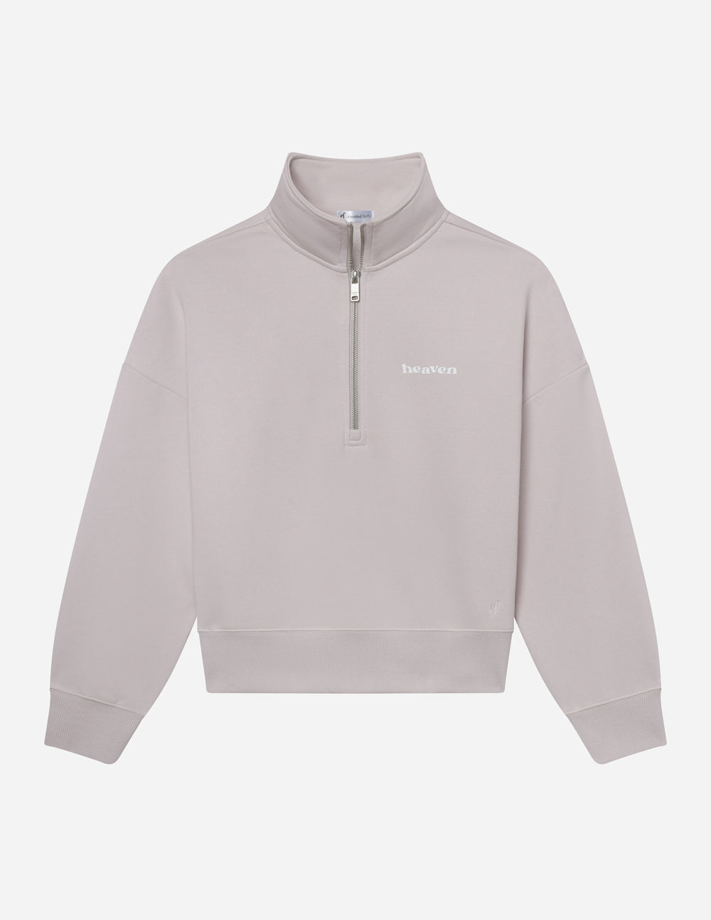 Elevated Faith Christian Jacket in light gray with a quarter zip and relaxed fit for comfort