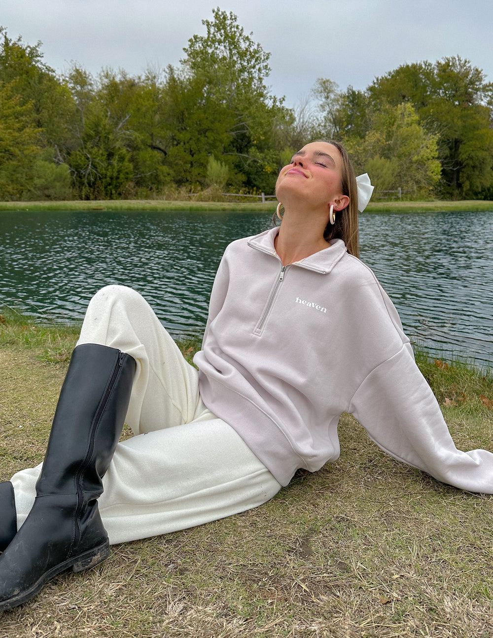 Elevated Faith Christian Jacket in soft gray with a zip-up design for casual outdoor wear