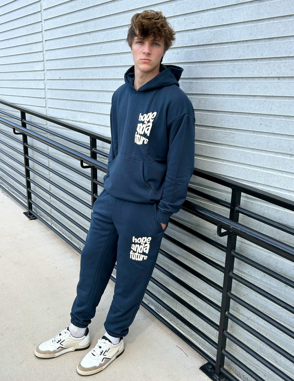 Men's Elevated Faith Sweatpant in Navy featuring 'hope and a future' for stylish Christian Apparel