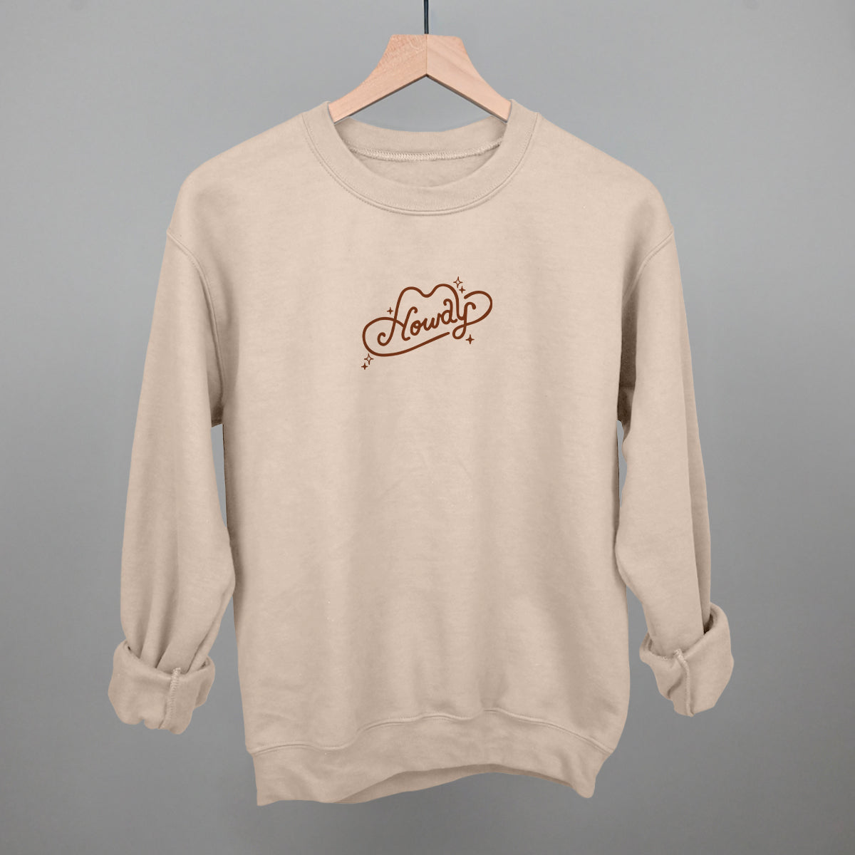 Howdy (Hat + Sparkles) Funny Sweatshirt in Sandstone – Ivy + Cloth