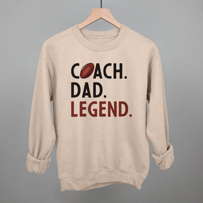 Coach Dad Legend Football graphic crewneck sweatshirt in Sandstone