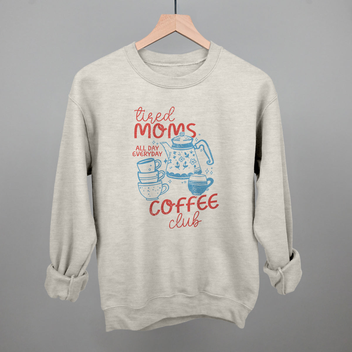 Tired Moms Coffee Club Doodle Funny Sweatshirt in Oatmeal – Ivy + Cloth