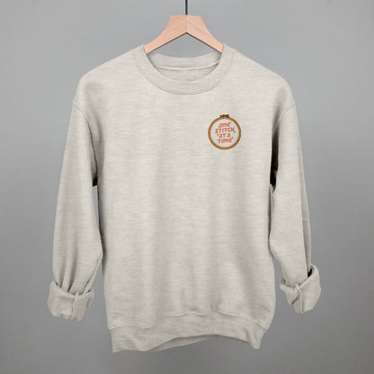 One Stitch At A Time Sewing graphic crewneck sweatshirt in Oatmeal