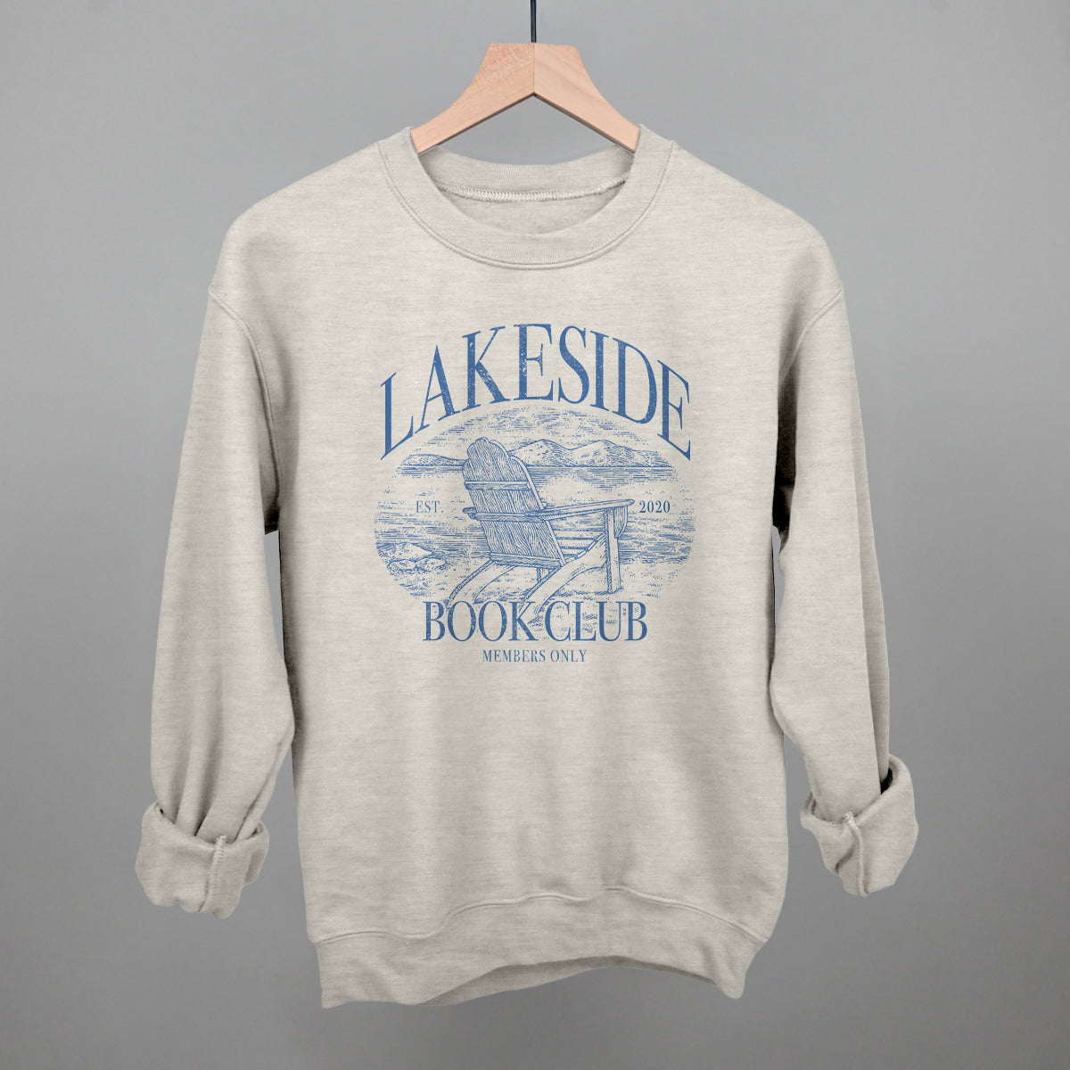 Lakeside Book Club graphic crewneck sweatshirt in Oatmeal