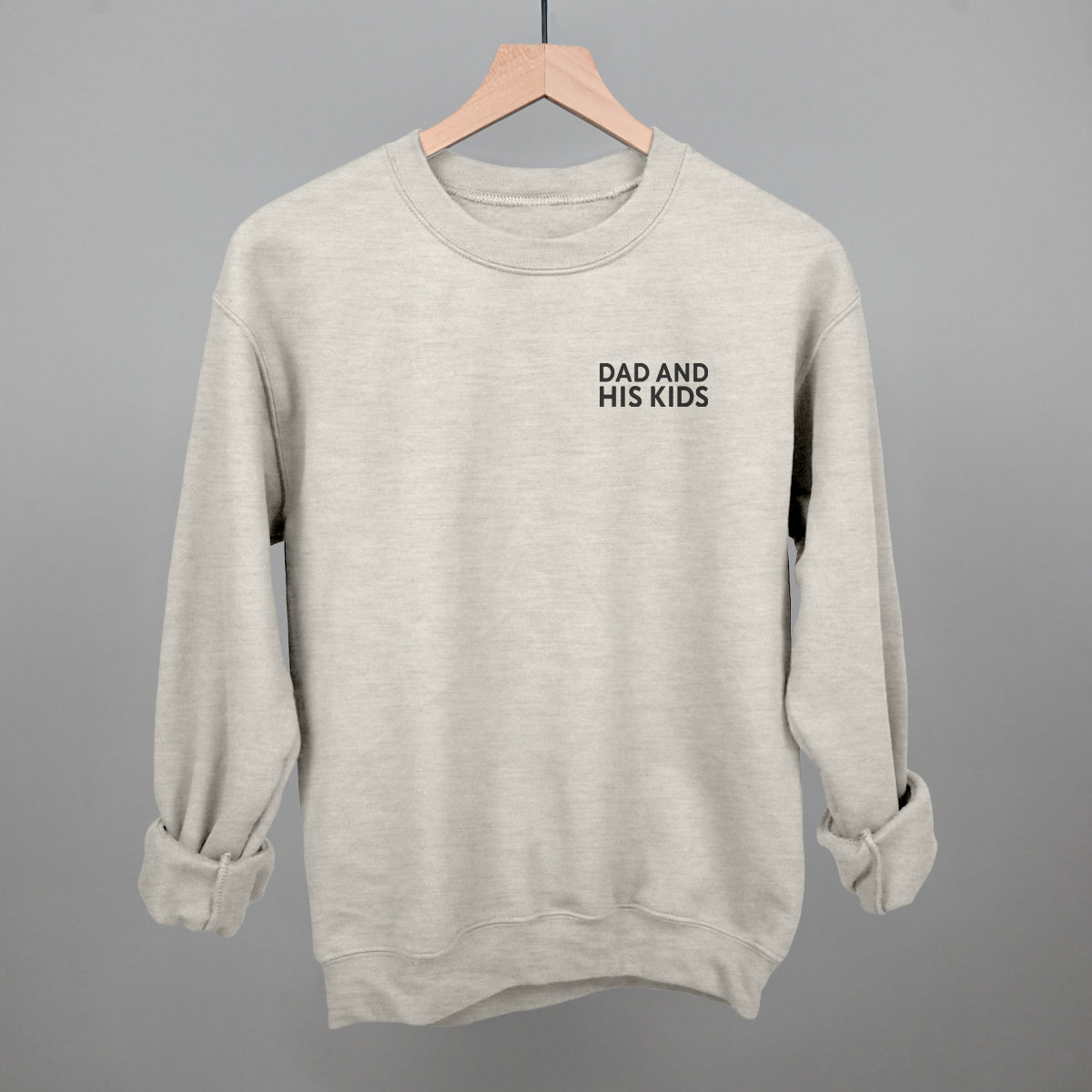 Dad And His Kids graphic crewneck sweatshirt in Oatmeal