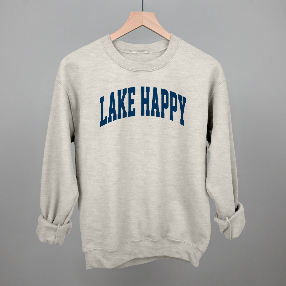 Lake Happy graphic crewneck sweatshirt in Oatmeal