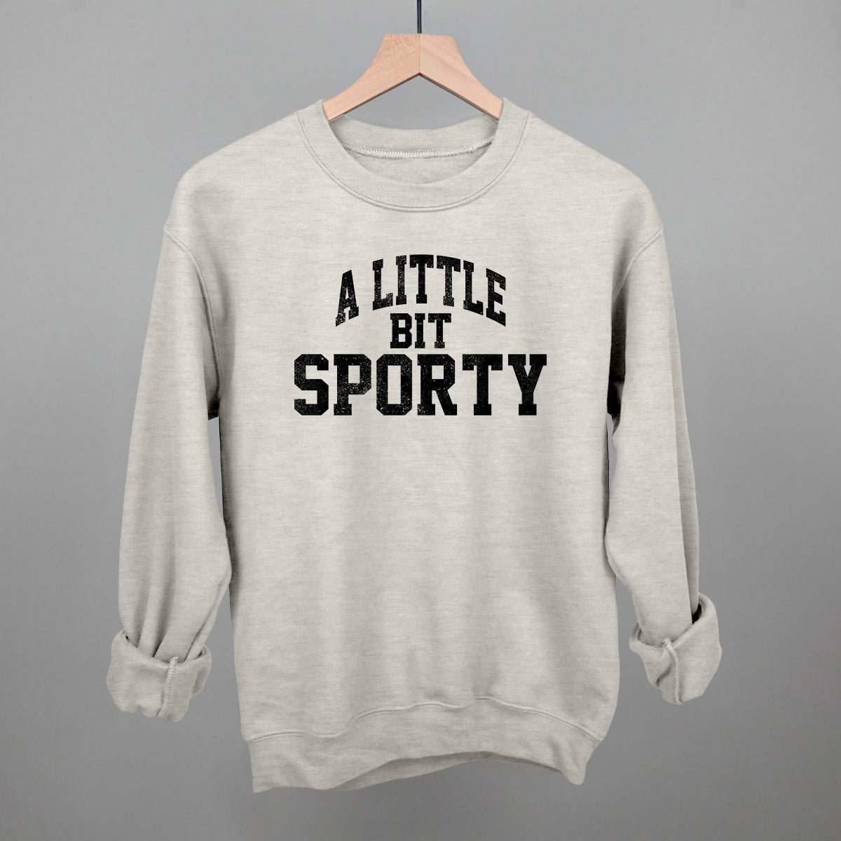 A Little Bit Sporty graphic crewneck sweatshirt in Oatmeal
