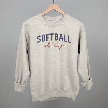 Softball All Day (Script) Funny Sweatshirt in Oatmeal – Ivy + Cloth