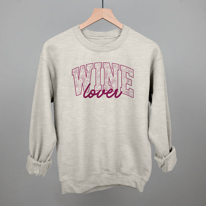 Wine Lover graphic crewneck sweatshirt in Oatmeal