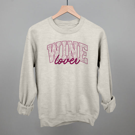 Wine Lover graphic crewneck sweatshirt in Oatmeal