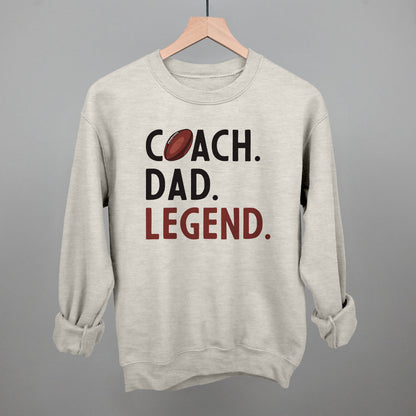 Coach Dad Legend Football graphic crewneck sweatshirt in Oatmeal