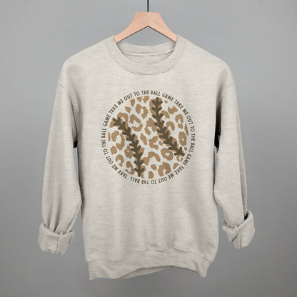 Take Me Out To The Ball Game (Leopard Baseball) Funny Sweatshirt in Oatmeal – Ivy + Cloth