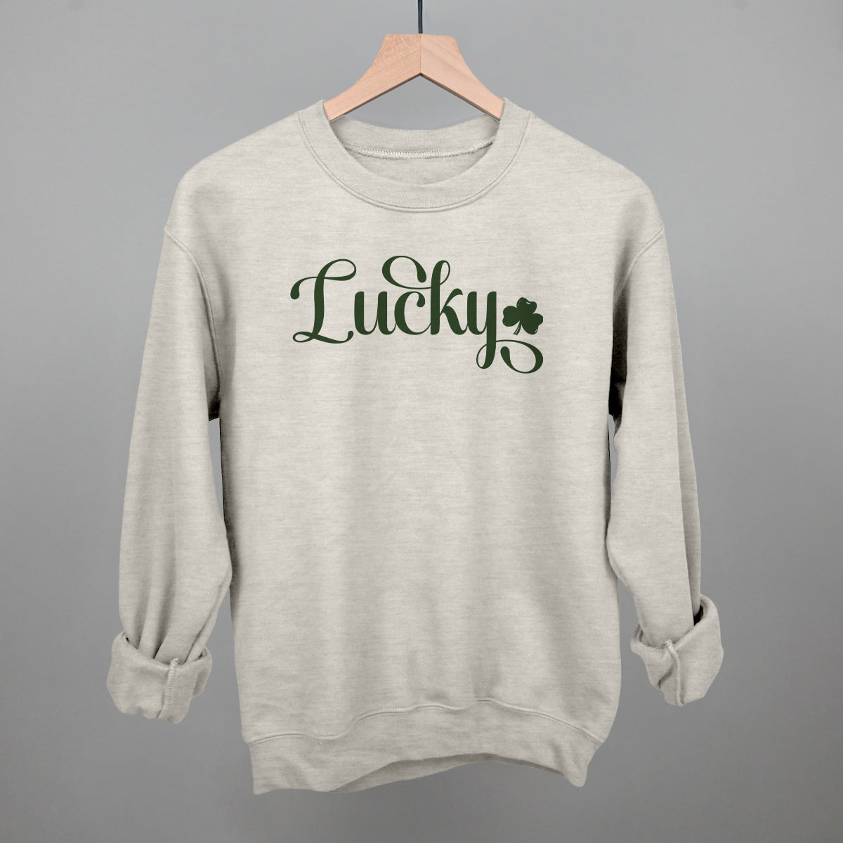 Lucky Script + Clover Funny Sweatshirt in Oatmeal – Ivy + Cloth