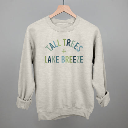 Tall Trees + Lake Breeze graphic crewneck sweatshirt in Oatmeal