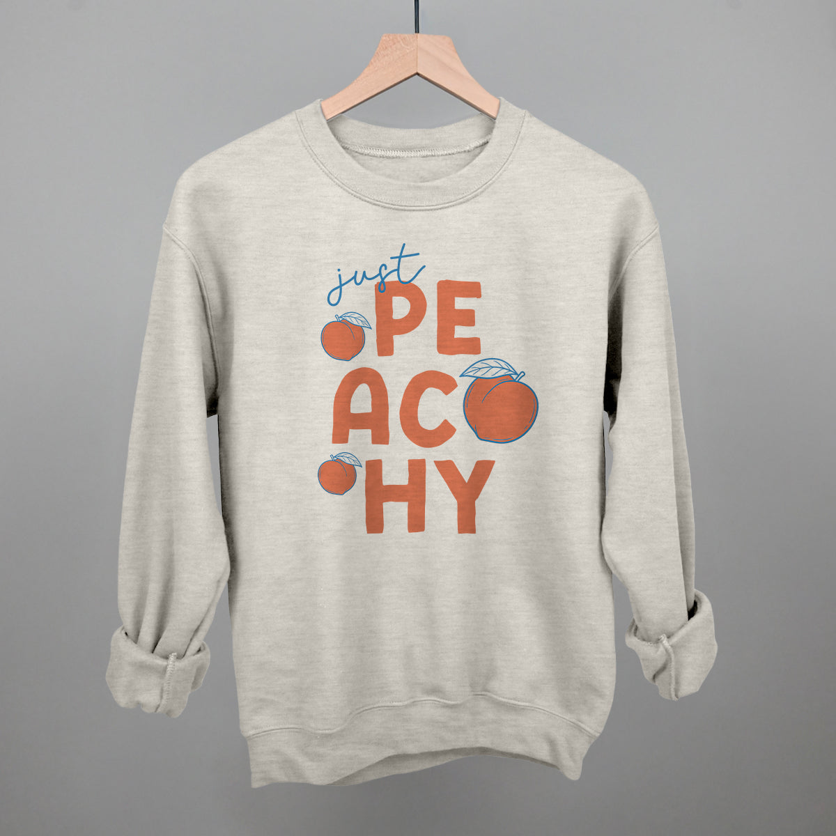 Just Peachy Summer graphic crewneck sweatshirt in Oatmeal