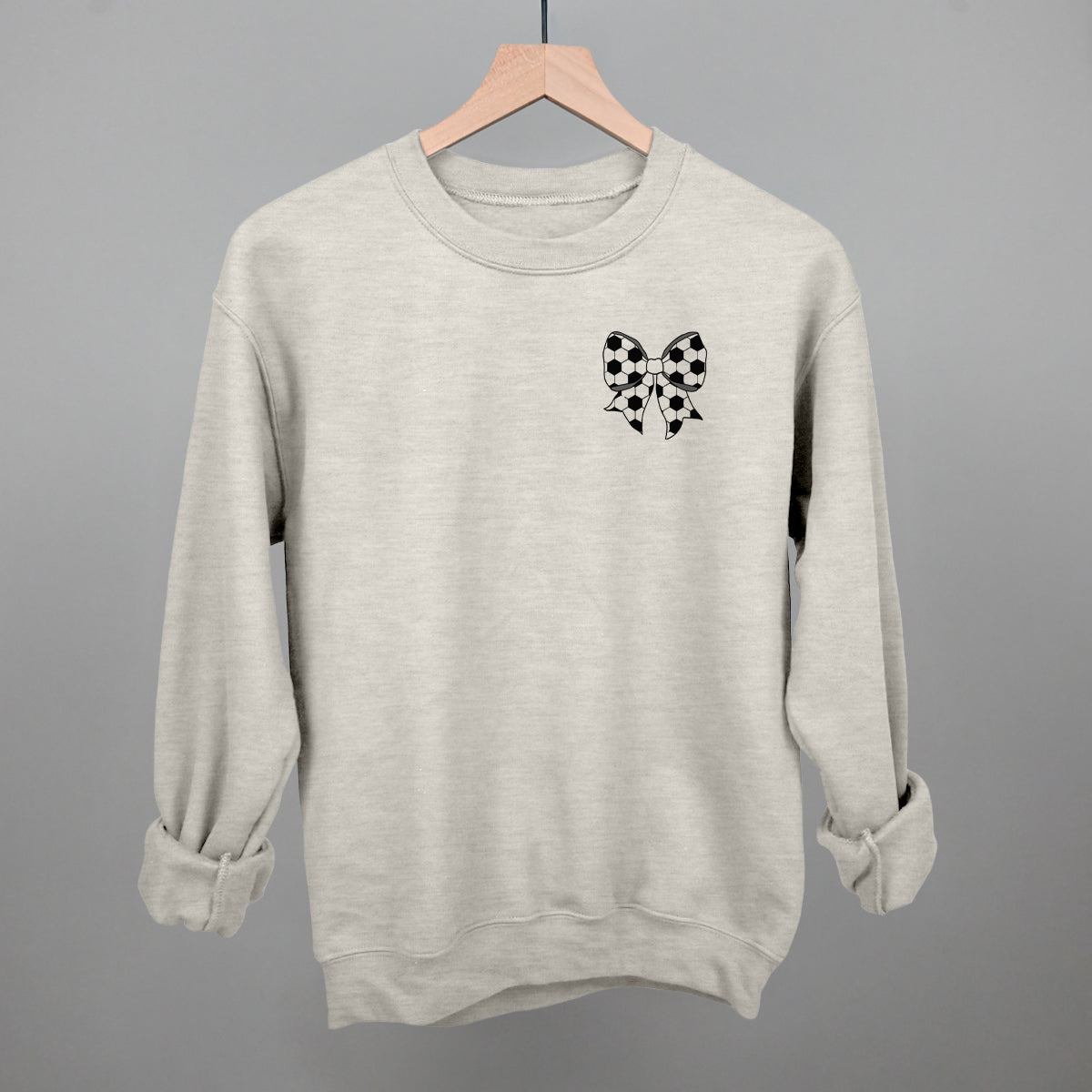 Soccer Bow (Left Chest) Funny Sweatshirt in Oatmeal – Ivy + Cloth