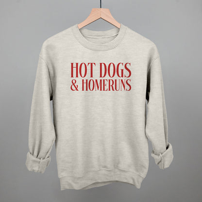 Hot Dogs & Homeruns Baseball graphic crewneck sweatshirt in Oatmeal