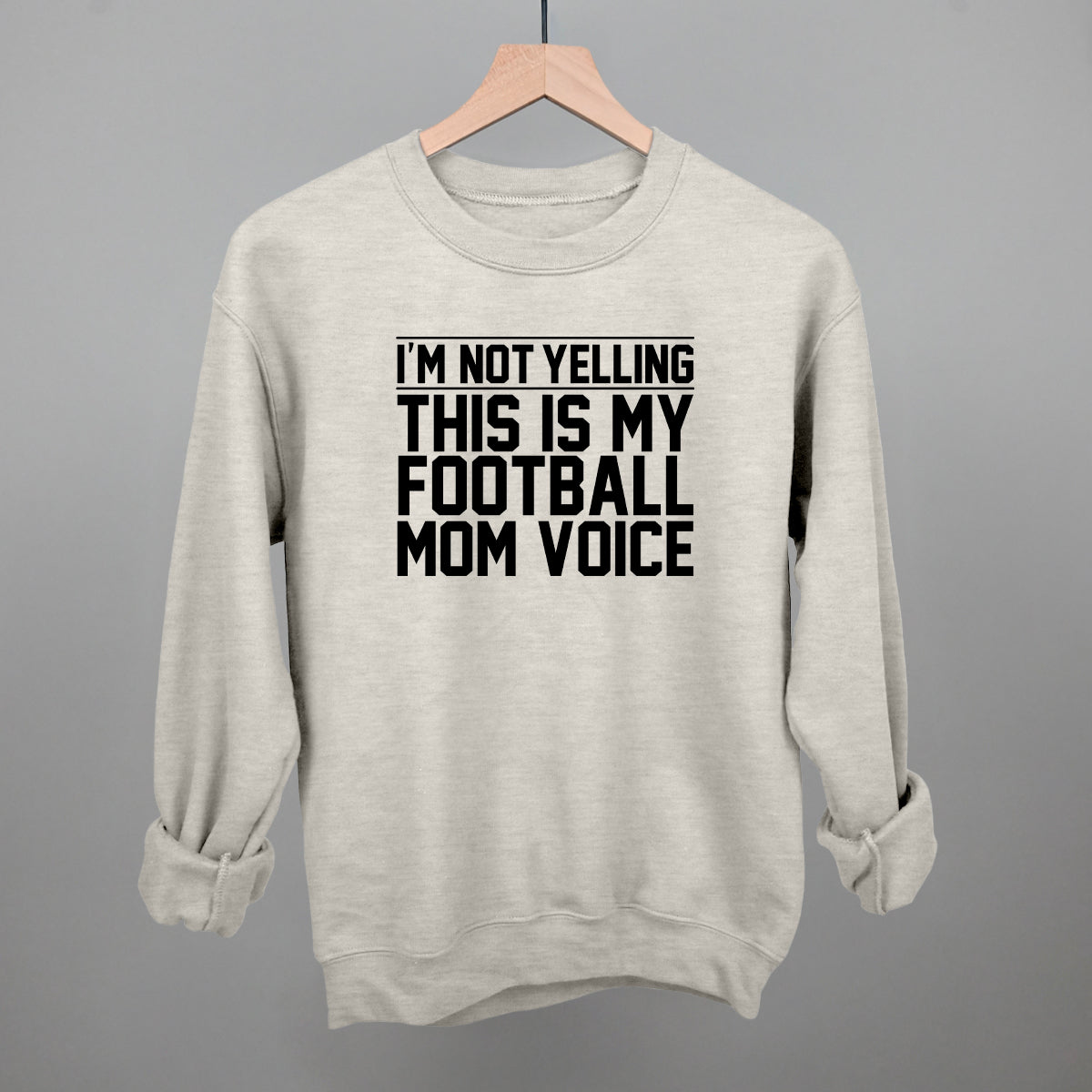 Football Mom Voice graphic crewneck sweatshirt in Oatmeal