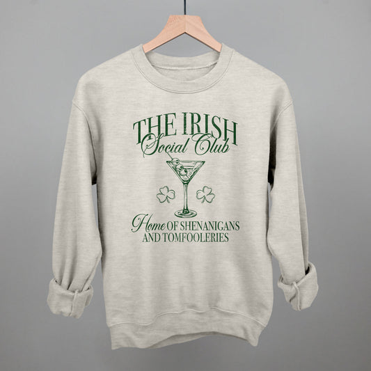 The Irish Social Club St. Patrick's Day graphic crewneck sweatshirt in Oatmeal