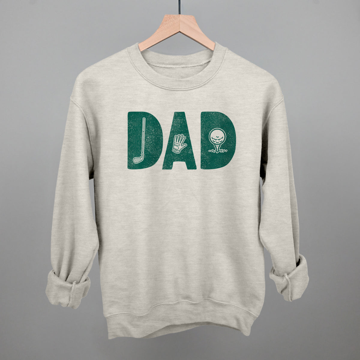 Golfing Dad graphic crewneck sweatshirt in Oatmeal