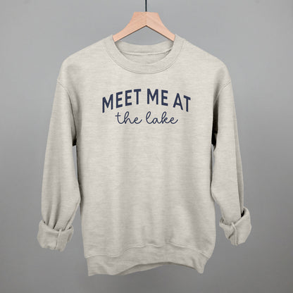 Meet Me At The Lake graphic crewneck sweatshirt in Oatmeal