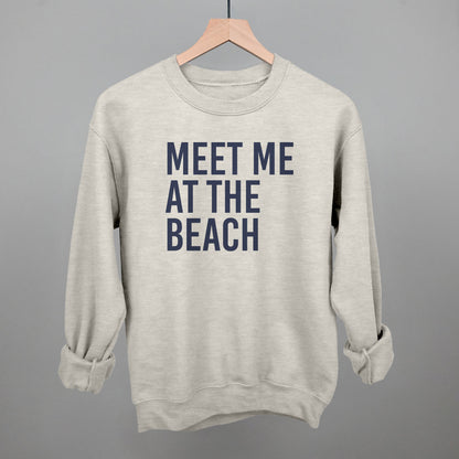 Meet Me At The Beach graphic crewneck sweatshirt in Oatmeal