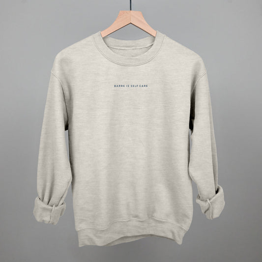 Barre Is Self Care graphic crewneck sweatshirt in Oatmeal