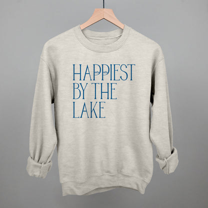 Happiest By The Lake graphic crewneck sweatshirt in Oatmeal
